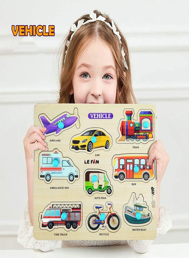 Lefan® Kids Fort Pre Nursery Educational Jigsaw Puzzles for Adults Kids Learning Toys Kit Board Game 2 pcs Set of Numbers & Vehicle Educational Toy - Image 2